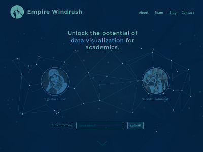 Landing page for Empire Windrush brand landing page web design