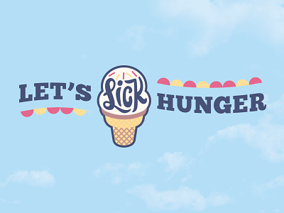 Let's Lick Hunger branding color ice cream logo mark non profit summer wip