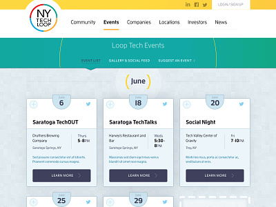 NY Tech Loop Site social ui web web design
