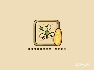 50 Days Of Vector Challenge [ 20/50 Food Series ] 100 100daysofillustration 100daysofvector cartoon cute design flat food icon illustration illustration art illustrator logo mushroomsoup vector