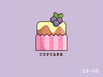 50 Days Of Vector Challenge [ 26/50 Food Series ] 100daysofillustration 100daysofvector cartoon cupcake cute design food icon illustration illustration art illustrator logo vector