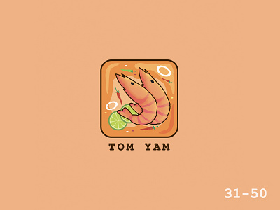 50 Days Of Vector Challenge [ 31/50 Food Series ] 100daysofillustration 100daysofvector cartoon cute design food icon illustration illutrator logo tomyam vector