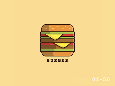 50 Days Of Vector Challenge [ 1/50 Food Series ] 100daysofillustration 100daysofvector burger burgers cartoon cute design food icon illustration illustrator logo vector