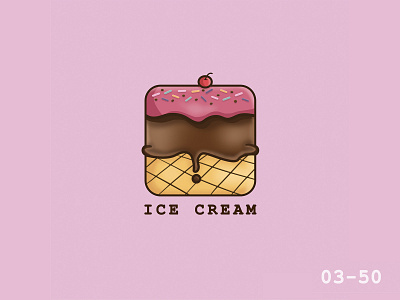 50 Days Of Vector Challenge [ 3/50 Food Series ] 100daysofillustration 100daysofvector cute design food icecream icon illustration illustrator logo vector