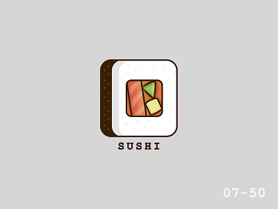 50 Days Of Vector Challenge [ 7/50 Food Series ] 100daysofillustration 100daysofvector cartoon cute design food icon illustration illustration art illustrator logo sushi vector