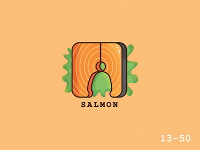 50 Days Of Vector Challenge [ 13/50 Food Series ] 100daysofillustration 100daysofvector cartoon cute design food icon illustraion illustration illustrator logo salmon vector