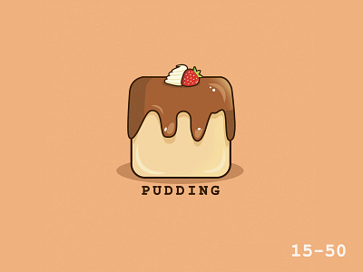 50 Days Of Vector Challenge [ 15/50 Food Series ] 100daysofillustration 100daysofvector cartoon cute design flat food graphicdesign icon illustration illustrations illustrator logo pudding vector