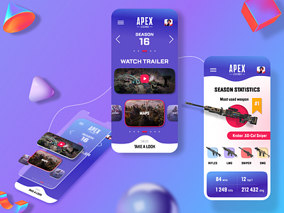 Game App UI 3d android app branding clean colored design flat fun game illustration ios logo minimal mobile purple ui uiux ux vector