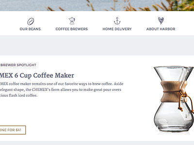 Teaser brewer chemex coffee delicious responsive site web