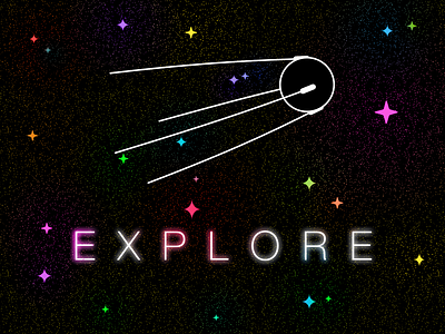 Explore explore space sputnik starry stars