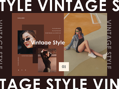 Web design practice - vintage style sunglasses art branding design flat type typography ui ux web website