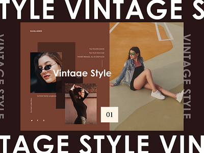 Web design practice - vintage style sunglasses