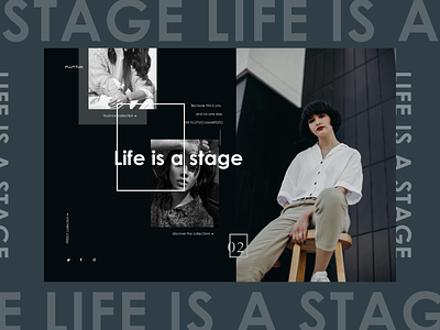 Fluttuo website design - life is a stage art branding design flat type typography ui ux web website