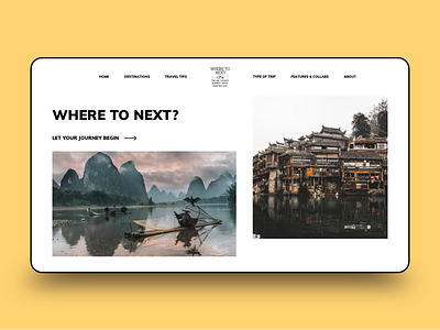 WHERE TO NEXT design travel traveler ui ux web web design webdesign website concept website design