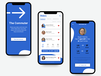 The Commuter Mobile App Mockup