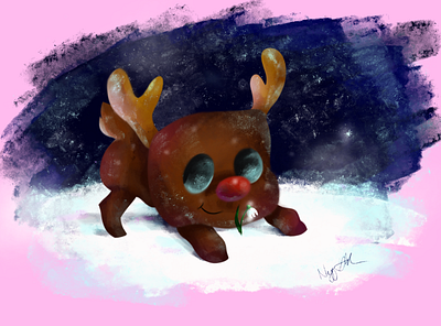 Lil Reindeer art illustration procreate reindeer snowdrops