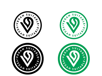 Vegan Suitable set branding logo vegan