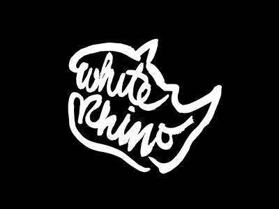 White Rhino2 animal hand lettering rhino script