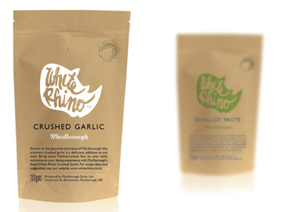 White Rhino Packet garlic packaging product mock up rhino