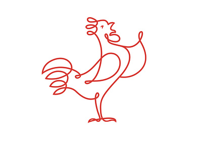 Something to crow about animal branding farm illustration line illustration logo rooster