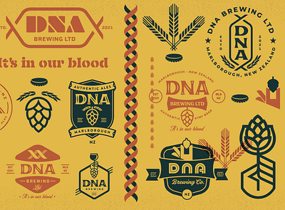 It's in our blood beer brand branding brewery identity logo packaging retro typography vintage