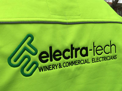 Electratech apparel electrical electrician embroidery wiring