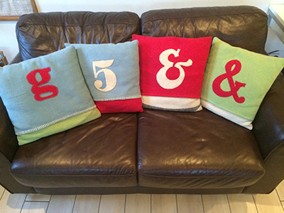 Cushions applique craft cushions pillows sewing typography