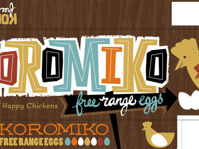 Koromiko Eggs eggs free range new zealand retro type typography