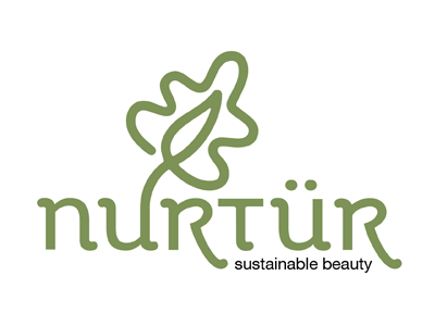 Nurtür logo cosmetics leaf nature skin care