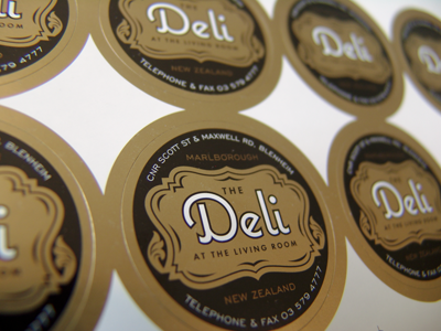 The Deli crest deli food label typography