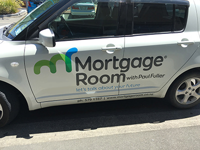 Mortgage Room finance logo money mortgage vehicle signage