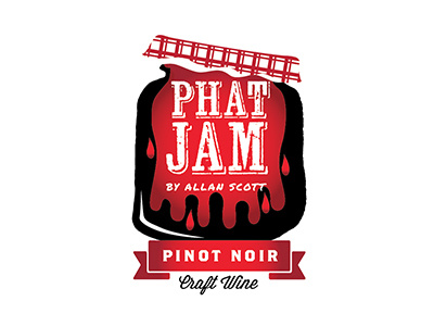 Phat Jam branding craft wine packaging pinot noir