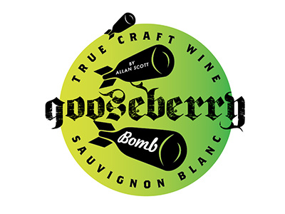 Gooseberry Bomb2 branding craft wine packaging