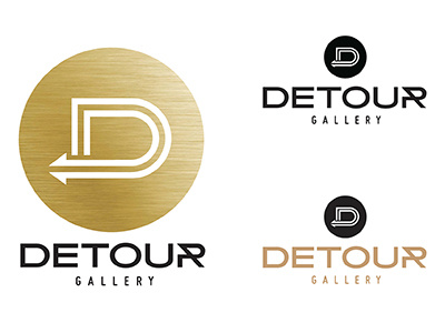 Detour2 arrow branding customised type gallery gold logo