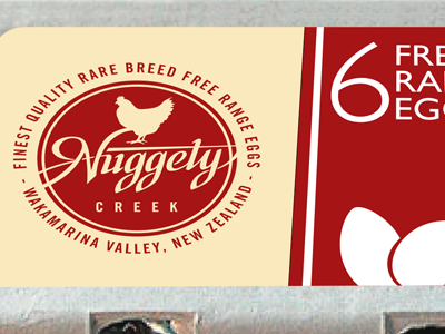 Nuggety Creek label eggs free range retro traditional typography