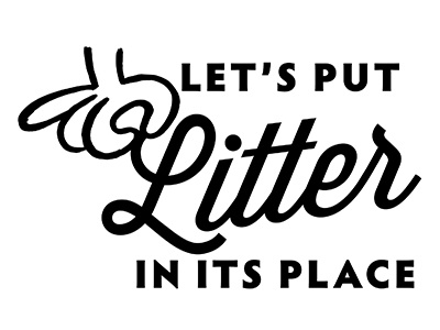 Litter In Place garbage illustration litter logo rubbish typography