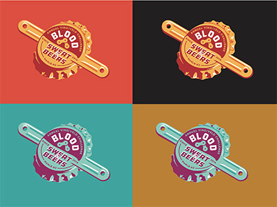 Blood Sweat & Beers Bottle Cap bicycle bottle cap branding crank logo race retro