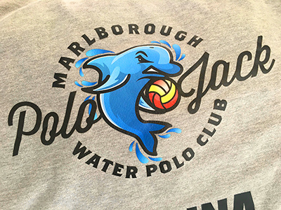 Polo Jack dolphin logo mascot sports waterpolo