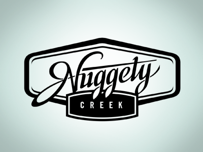 Nuggety Creek logo enclosure hand script retro typography