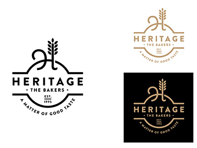 Heritage1 baking bread food logo vintage wheat