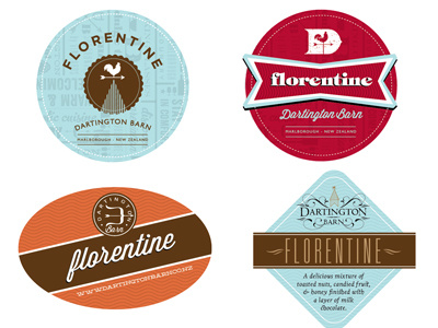 Dartington florentine food labels retro vintage