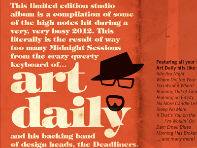 Art Daily Record Sleeve 45 album music record self promo typography
