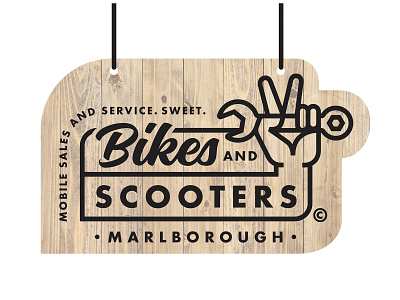 Bikes and Scooters 3 sign branding enclosure logo retro typography vector vintage