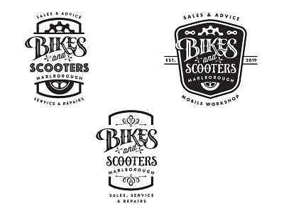Bikes and Scooters various branding enclosure logo retro typography vector vintage
