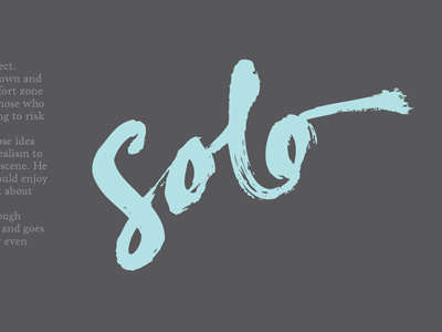 Solo handwriting logotype script typography wine label