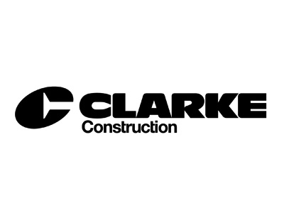 Clarke Const building construction custom typography logo logotype nail