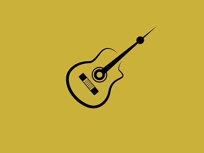 guitar time art branding design flat icon illustration illustrator logo minimal vector
