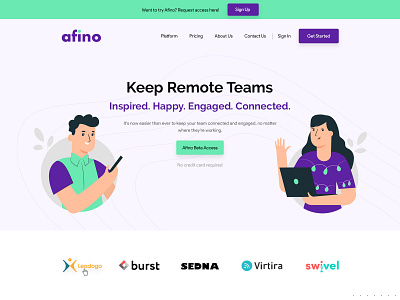 Landing Page : Connecting Team Members design illustration landing page ux vector web