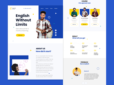 English school app clean design colorful creative education english english course english school figma design language school leanding for school leanding page minimal portfolio site design ui ux web website