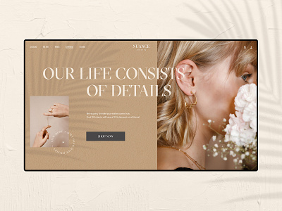 NUANCE clean design ecommerce interface jewelry minimalistic typography ui ux website